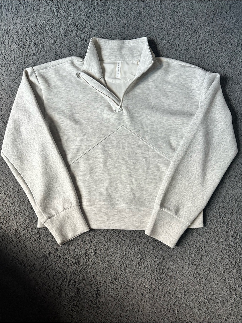 7Diamonds Light Grey Rev Cropped Quarter-Zip Size Small